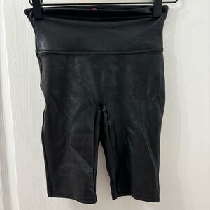 1. Spanx Faux Leather Bike Shorts In Black